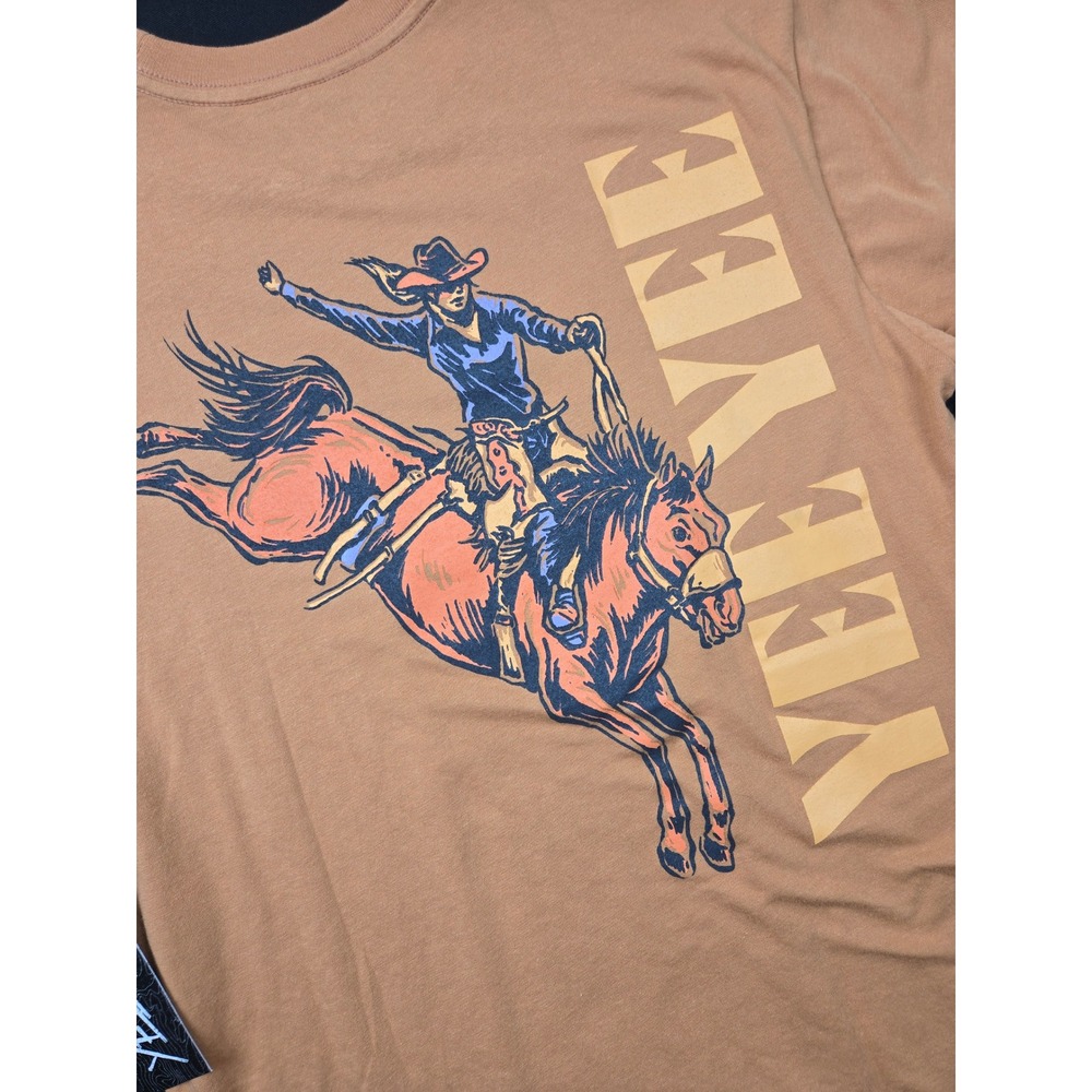 NWT‎ Yee Yee Cowgirls Graphic T Shirt Brown Short Sleeve Crew Neck Size S